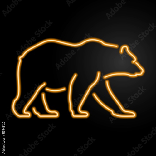 bear neon sign, modern glowing banner design, colorful modern design trends on black background. Vector illustration.