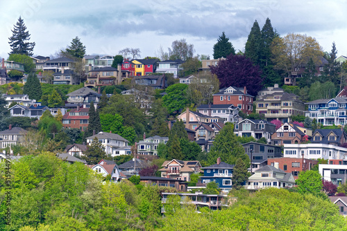 Homes up Queen Anne Hill in Seattle