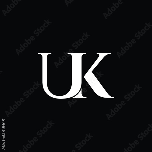Letter UK luxury logo design vector