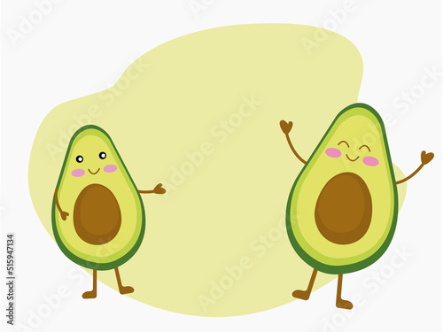 Avocado vector, print, background