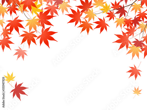 紅葉フレーム_ベクターイラスト
