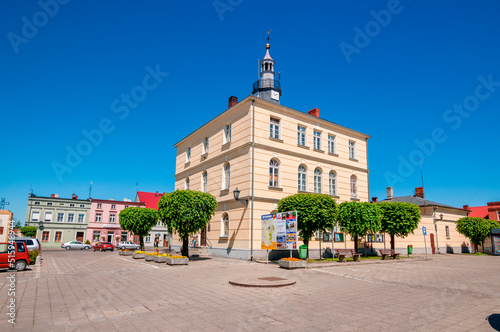 Town Hall in Jutrosin, Greater Poland Voivodeship, Poland.