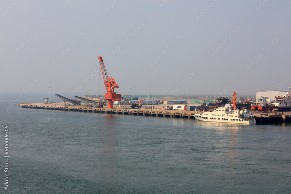 The ships docked at a shipyard Wharf, North China
