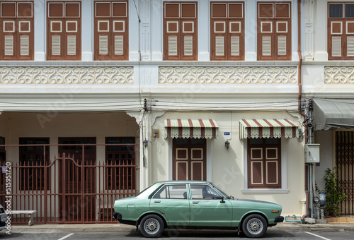 The old European (Shi-no Portages) building in Phuket, Thailand. © sippakorn