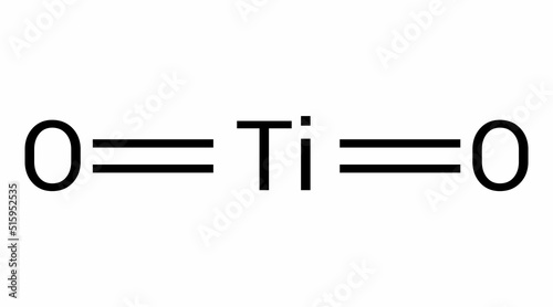 chemical structure of titanium dioxide (TiO2)
