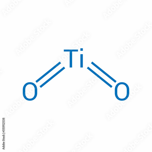 chemical structure of titanium dioxide (TiO2)