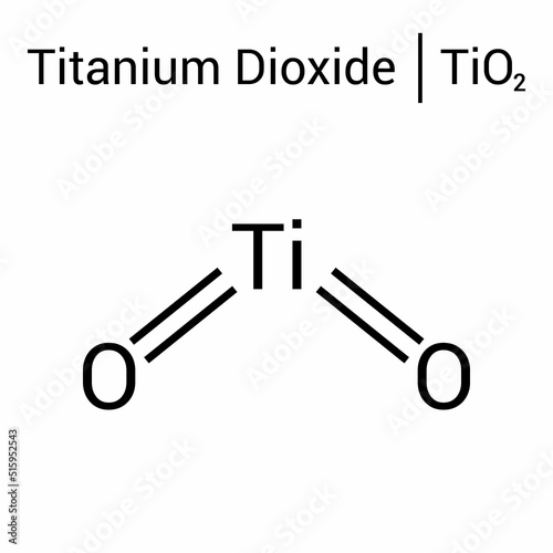 chemical structure of titanium dioxide (TiO2)