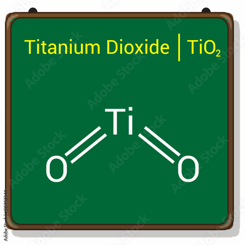 chemical structure of titanium dioxide (TiO2)