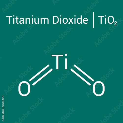 chemical structure of titanium dioxide (TiO2)