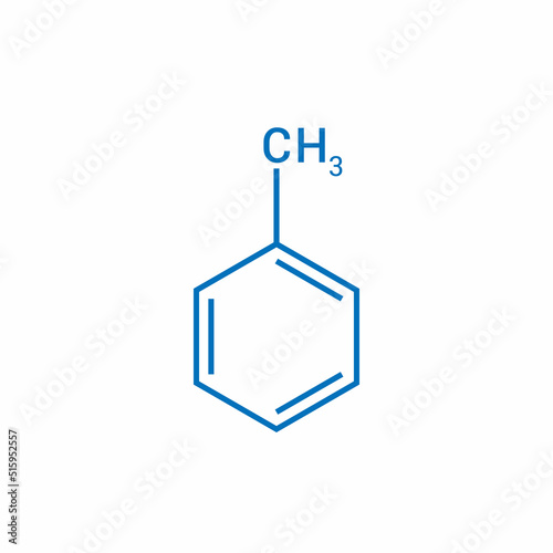 chemical structure of toluene (C7H8)