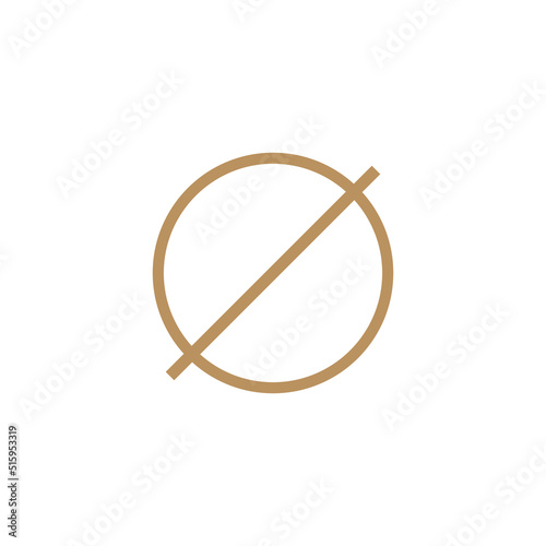 brown empty set or null set or void set. Mathematical symbol of empty set. Vector illustration isolated on white background