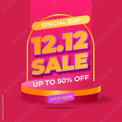 12.12 shopping day flash sale banner template design