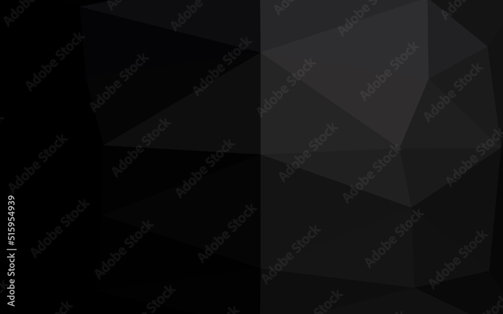 Dark Black vector abstract polygonal layout.