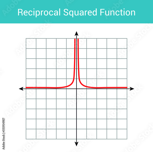 schematic graph of reciprocal squared function in mathematics
