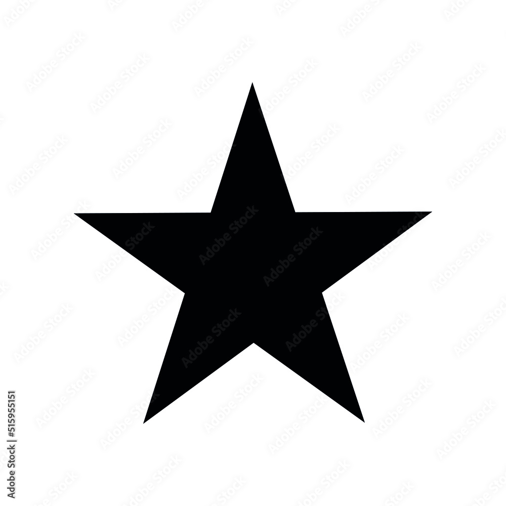 2D star shape in mathematics. Black star shape drawing for kids isolated on white background 2D star shape in mathematics. Black star shape drawing for kids isolated on white background