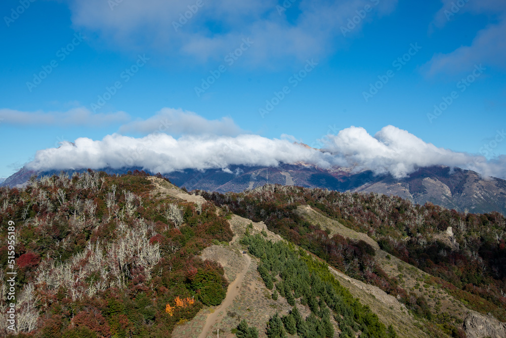 View of the Andes mountains from Cerro Catedral, in Autumn, Bariloche, Argentina View of the Andes mountains from Cerro Catedral, in Autumn, Bariloche, Argentina