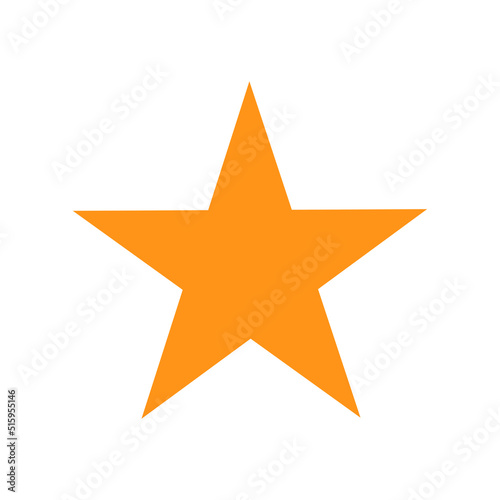 2D star shape in mathematics. Orange star shape drawing for kids isolated on white background