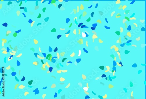 Light Blue, Yellow vector pattern with chaotic shapes. © Dmitry