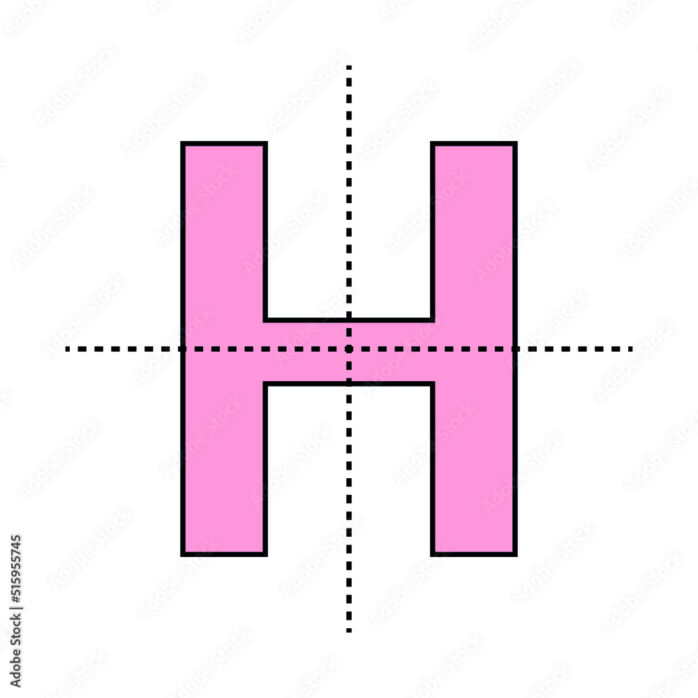 lines of symmetry in H letter shape