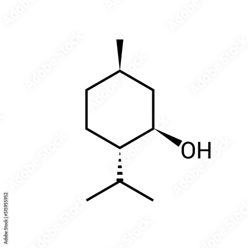 chemical structure of menthol (C10H20O)