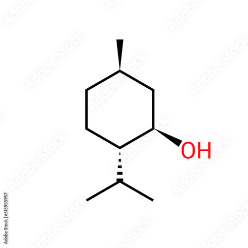 chemical structure of menthol (C10H20O)