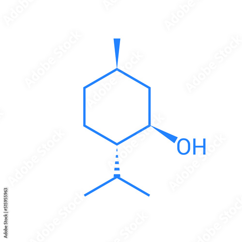 chemical structure of menthol (C10H20O)