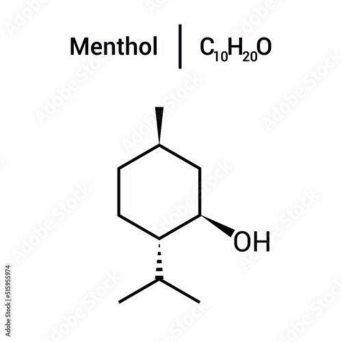 chemical structure of menthol (C10H20O)