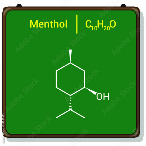 chemical structure of menthol (C10H20O)