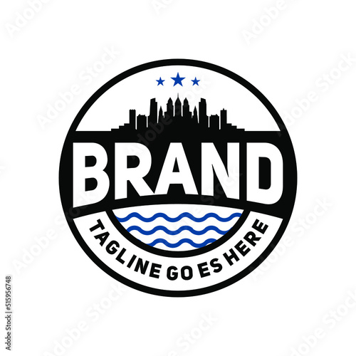City Skyline Badge Logo  Design Inspiration Idea