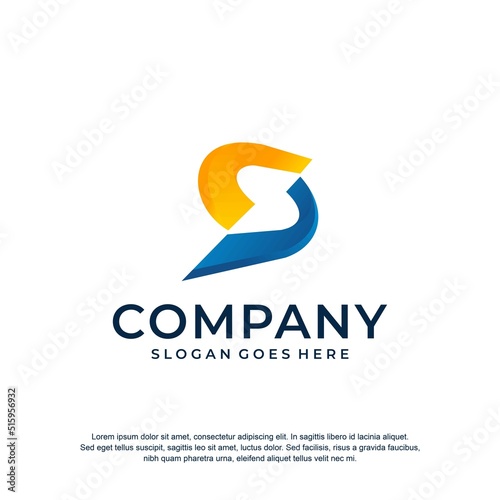 techno logo initial s premium vector