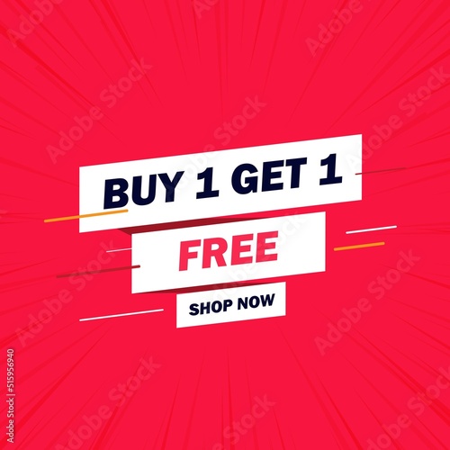Banner template buy 1 get 1 free