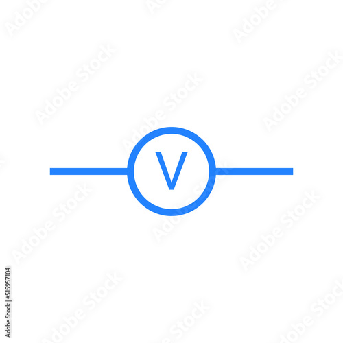 electronic symbol of voltmeter vector illustration