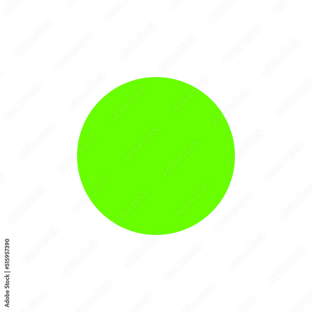 2D circle shape in mathematics. Green circle shape drawing for kids isolated on white background 2D circle shape in mathematics. Green circle shape drawing for kids isolated on white background