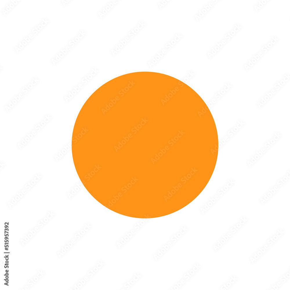 2D circle shape in mathematics. Orange circle shape drawing for kids isolated on white background 2D circle shape in mathematics. Orange circle shape drawing for kids isolated on white background