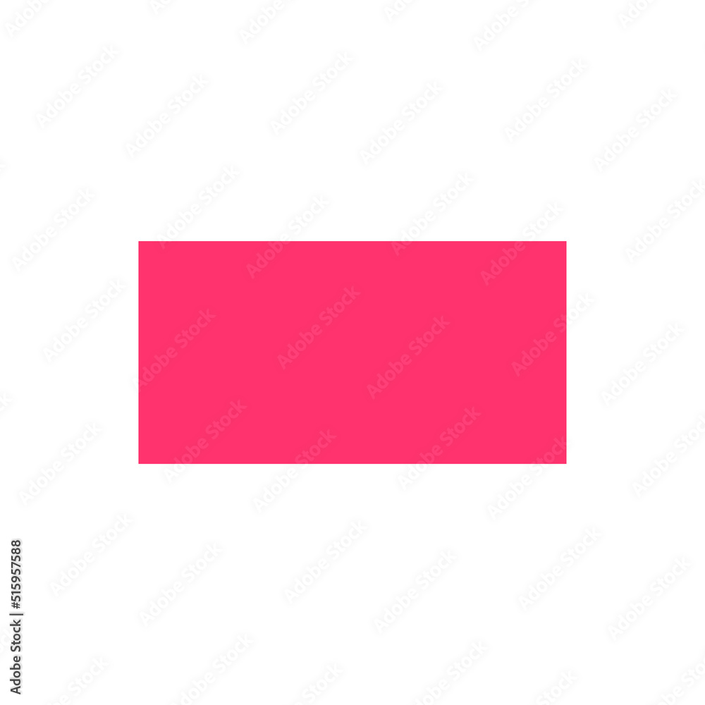 2D rectangle shape in mathematics. Red rectangle shape drawing for kids isolated on white background
