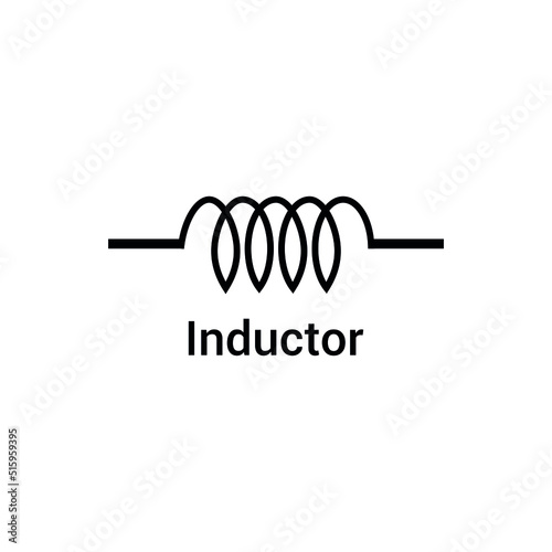 electronic symbol of inductor vector illustration photo