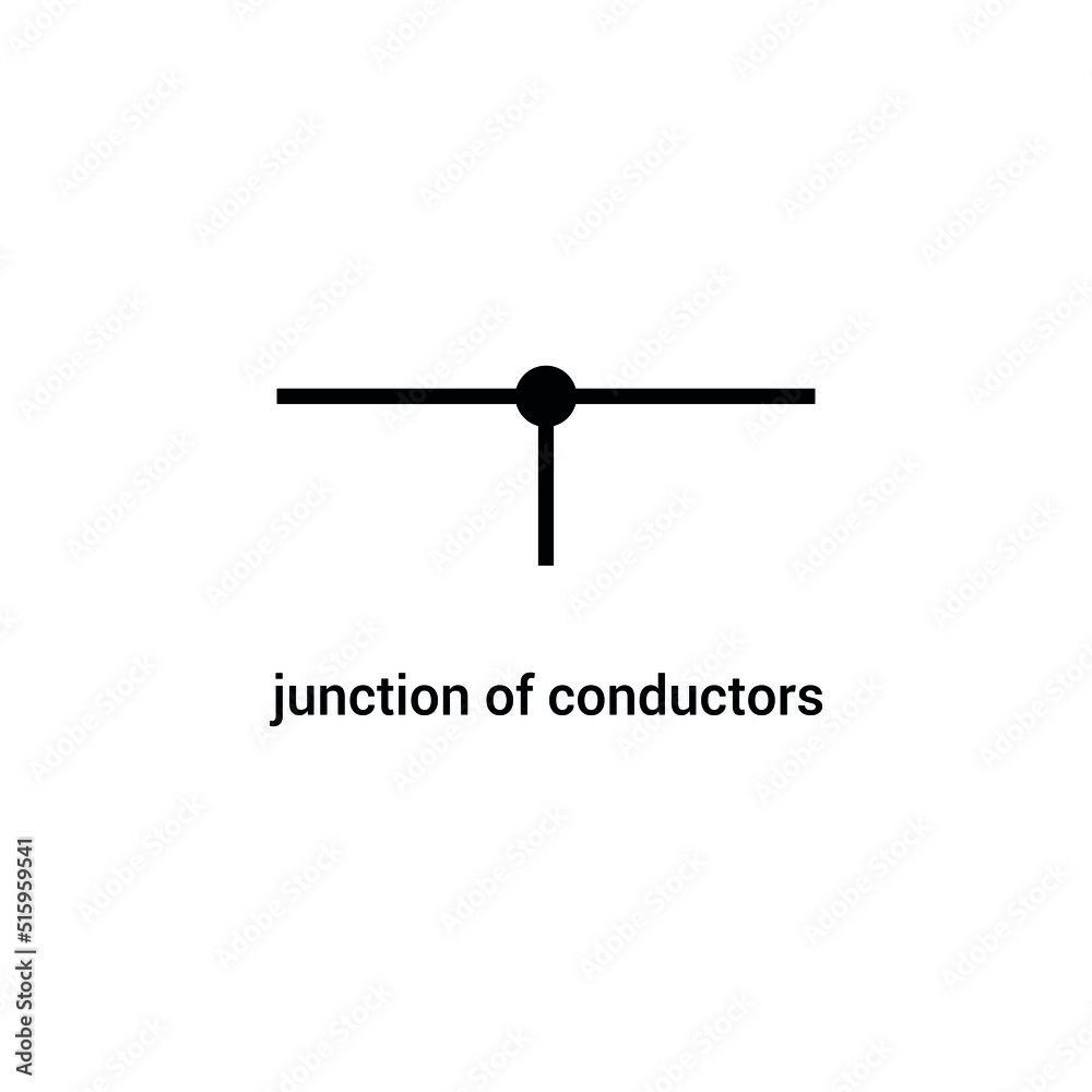 electronic symbol of junction of conductors vector illustration Stock