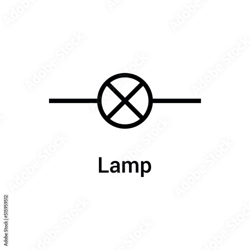electronic symbol of lamp vector illustration