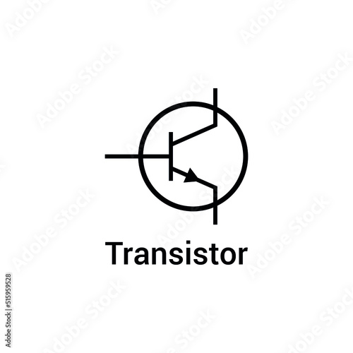 electronic symbol of transistor vector illustration photo