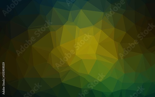 Dark Green  Yellow vector abstract polygonal layout.