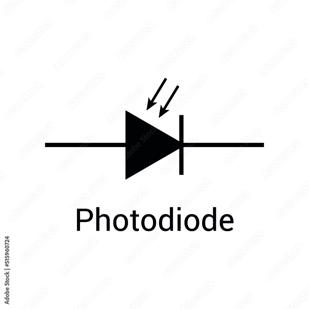 electronic symbol of photodiode vector illustration Stock Vector