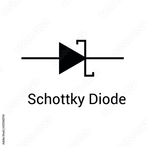 electronic symbol of schottky diode vector illustration photo