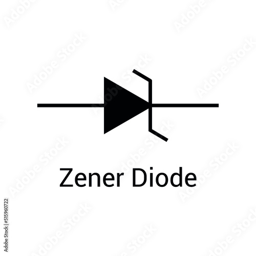 electronic symbol of zener diode vector illustration