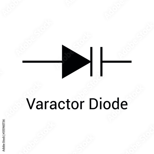 electronic symbol of varactor diode vector illustration