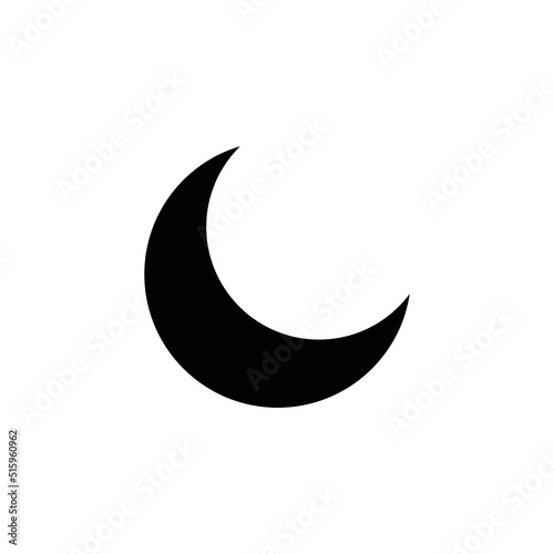 black crescent moon icon vector illustration