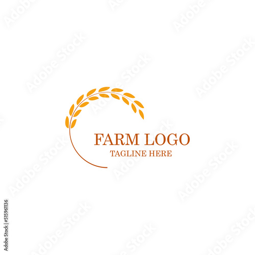 circle with yellow wheat template vector icon design