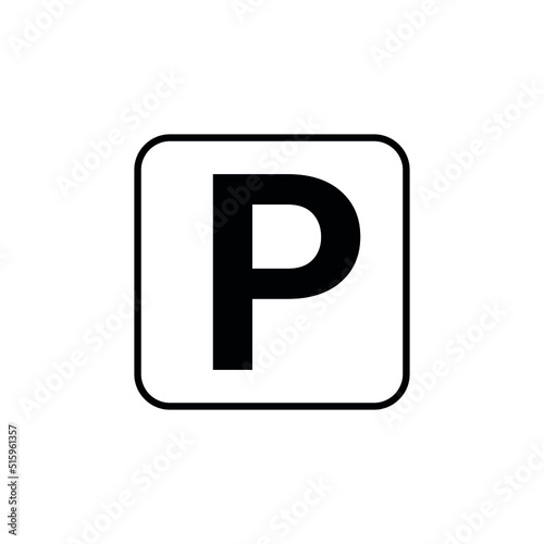 black parking lot sign. traffic sign vector illustration
