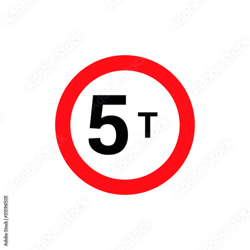 Load limit sign. Traffic sign vector illustration
