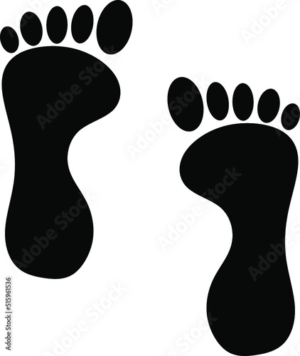 black sole or foot print on white background