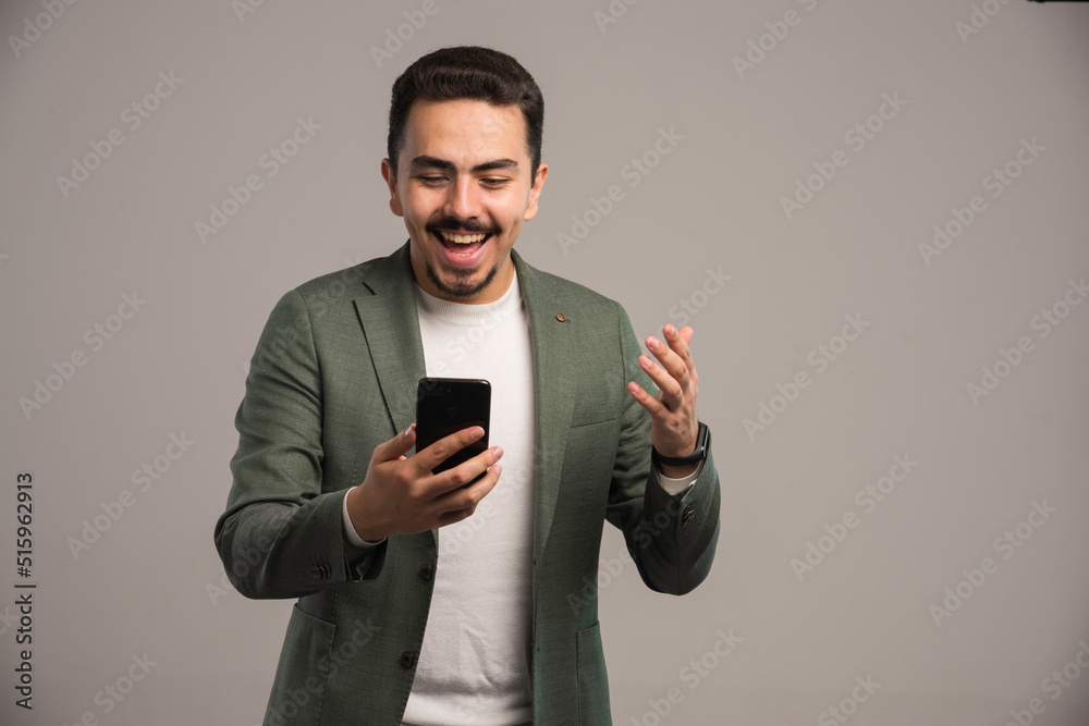 A businessman in dress code having a video call A businessman in dress code having a video call